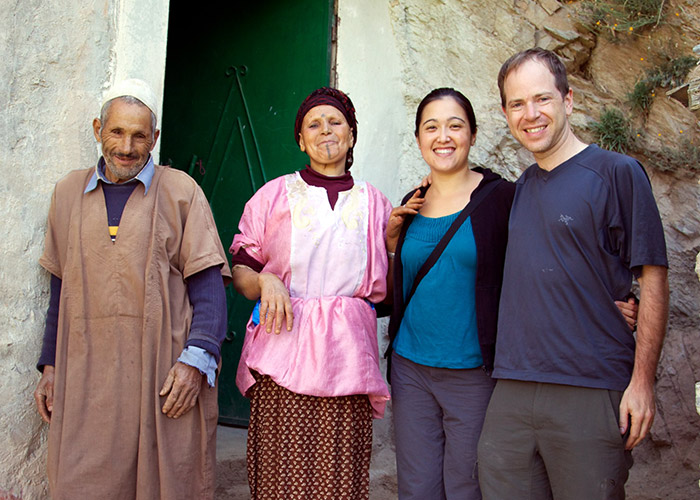 Women in front of Berber village